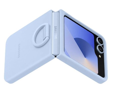 Samsung Galaxy Flip 6 Yuzuklu Slikon Kilif -  Mavi