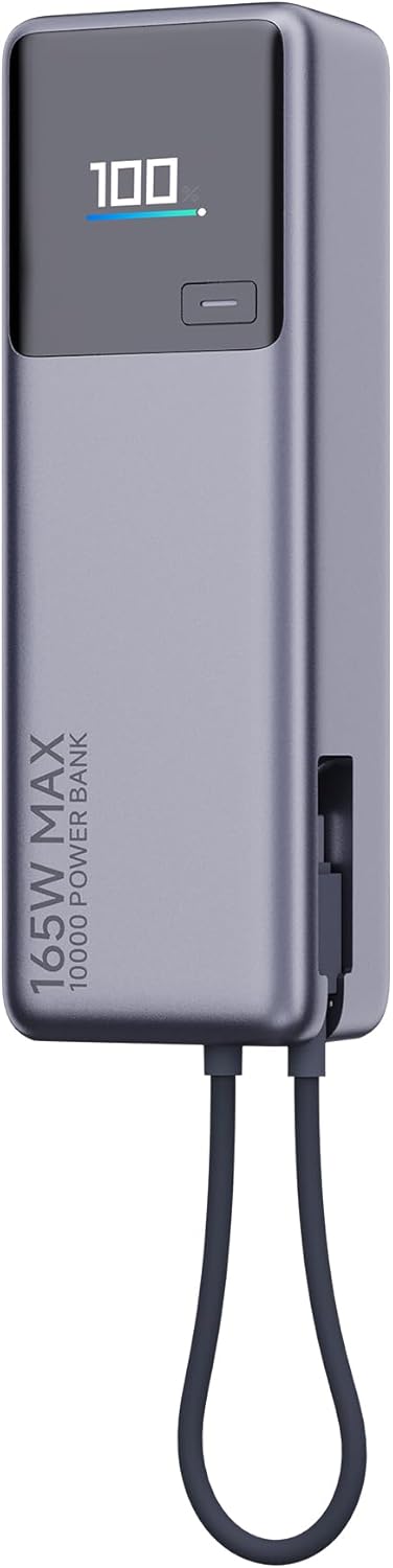 Xiaom Power Bank 10000 Mah 165W (Dahili Kablolu) 2025 Versiyon Gri